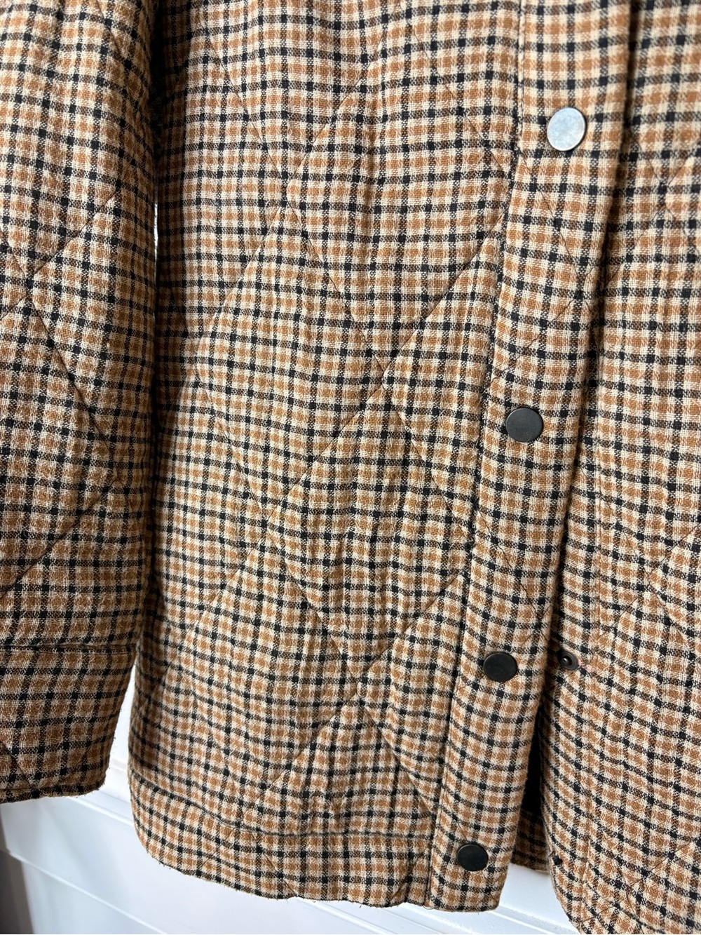 Zara Brown Plaid Quilted farm girl with Corduroy Collar - Picture 3 of 16